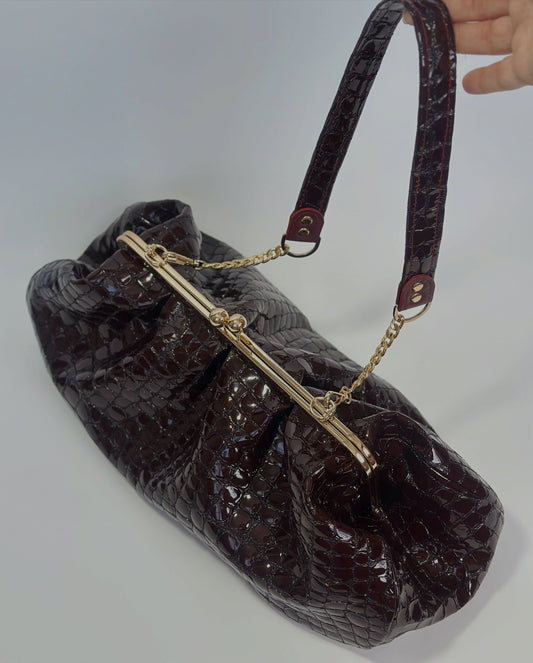 Maxi Bag Brown Graphite Grid,40x21x10cm