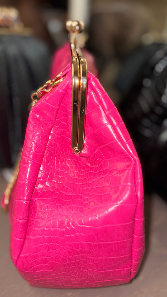Hot Pink Bag,Puffy Shape Clutch