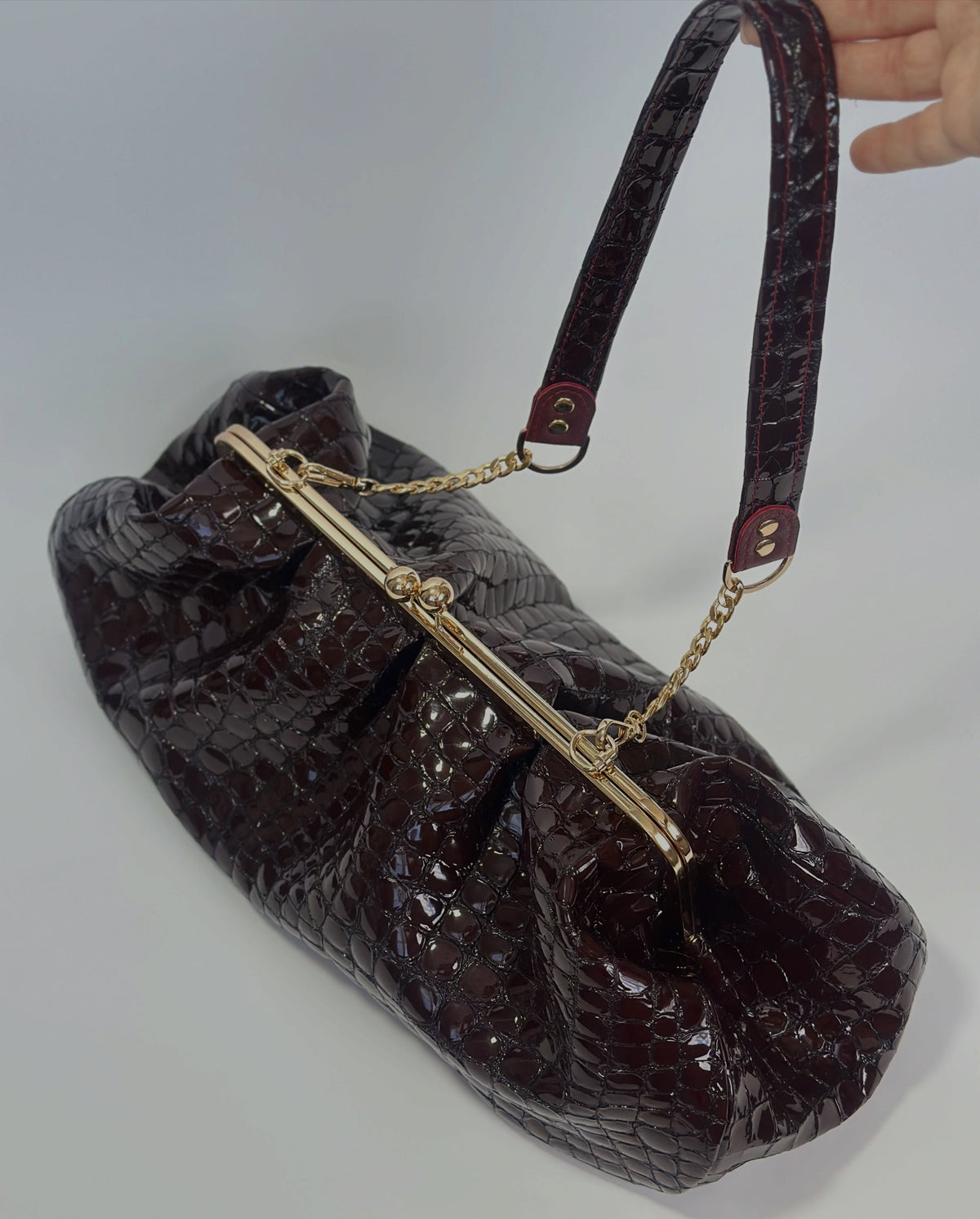 Maxi Bag Brown Graphite Grid,40x21x10cm
