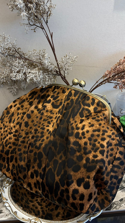 Leopard bag with leopard print brown ochre