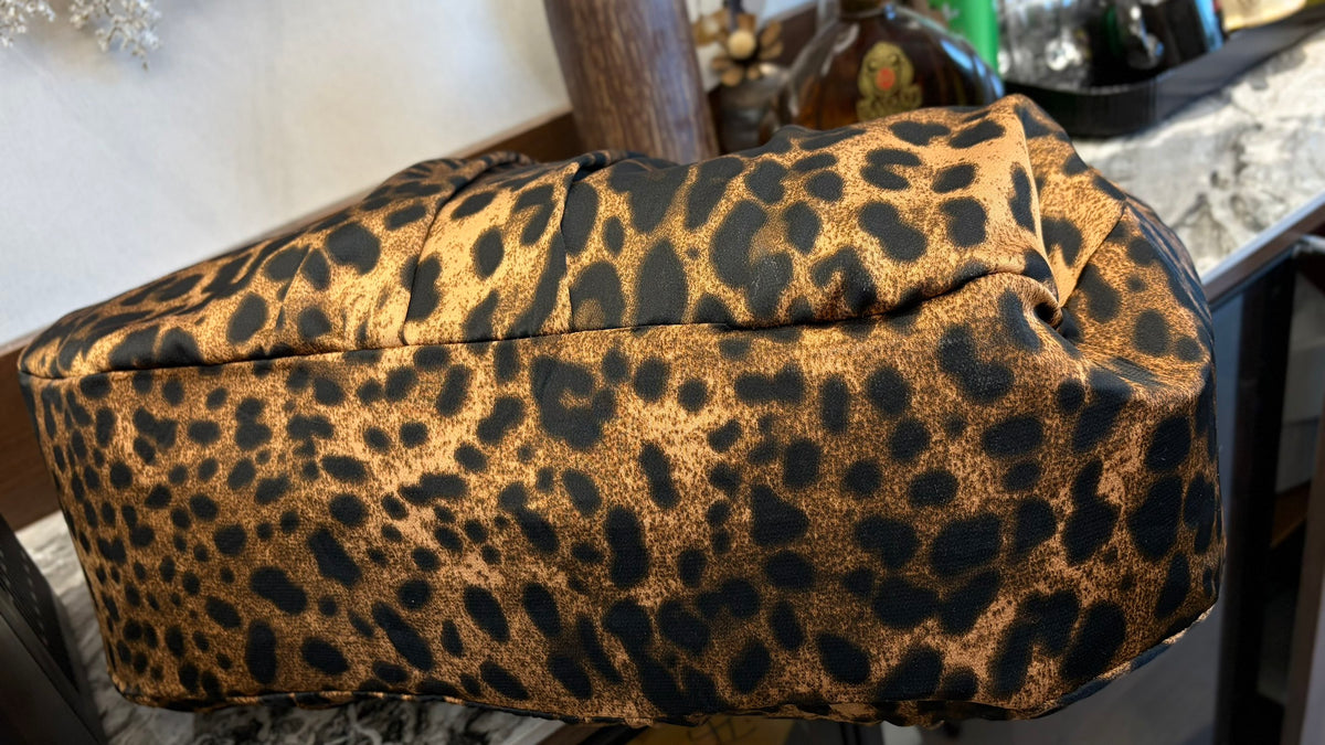 Leopard bag with leopard print brown ochre