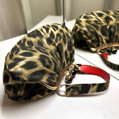 Big Ball Kiss Lock Clutchbag,leopard Bag