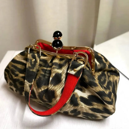 Big Ball Kiss Lock Clutchbag,leopard Bag