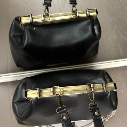 Black Large Paper Bag Leather Black Squash Paper Bag