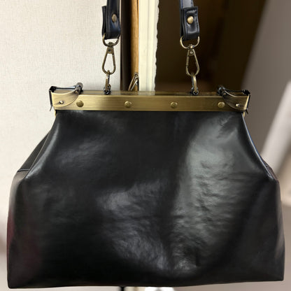 Black Large Paper Bag Leather Black Squash Paper Bag