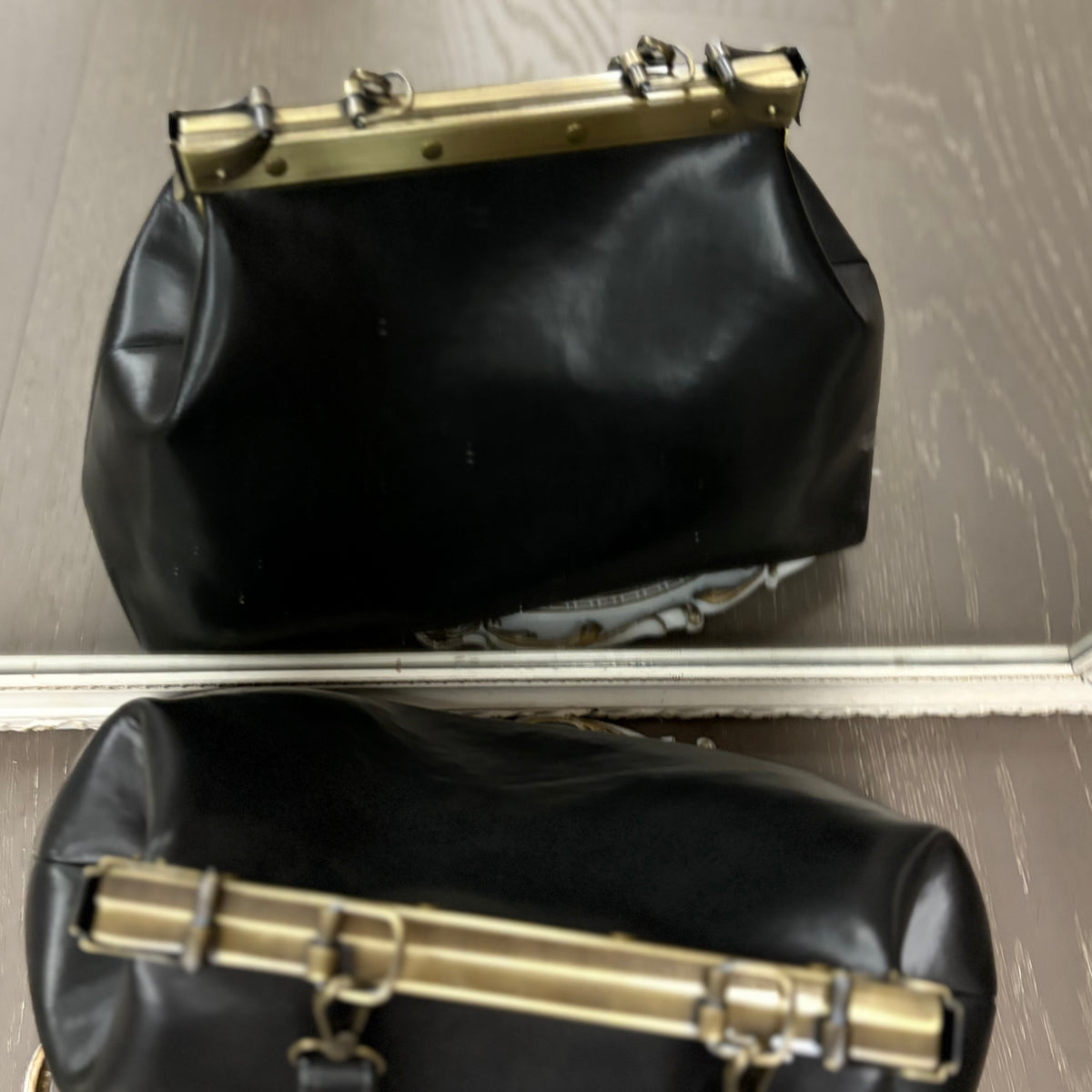Black Large Paper Bag Leather Black Squash Paper Bag