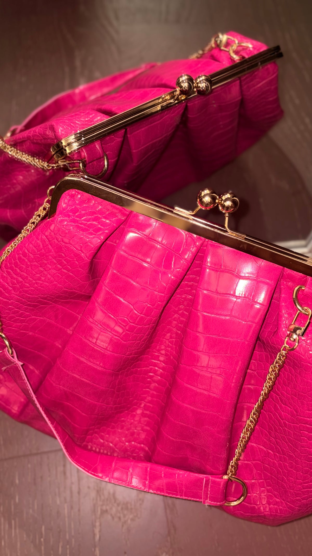 Hot Pink Bag,Puffy Shape Clutch