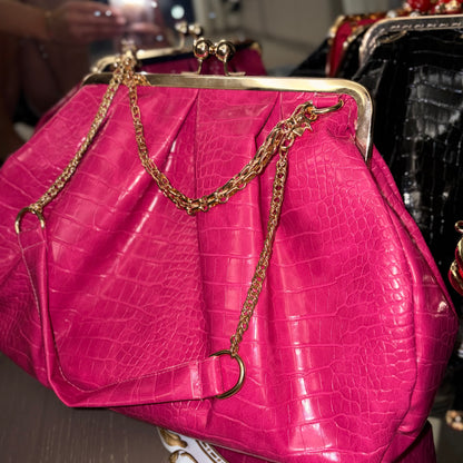 Hot Pink Bag,Puffy Shape Clutch