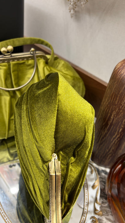 Velvet Purse - Bronze Nickel Farmyard Frame Clutchbag